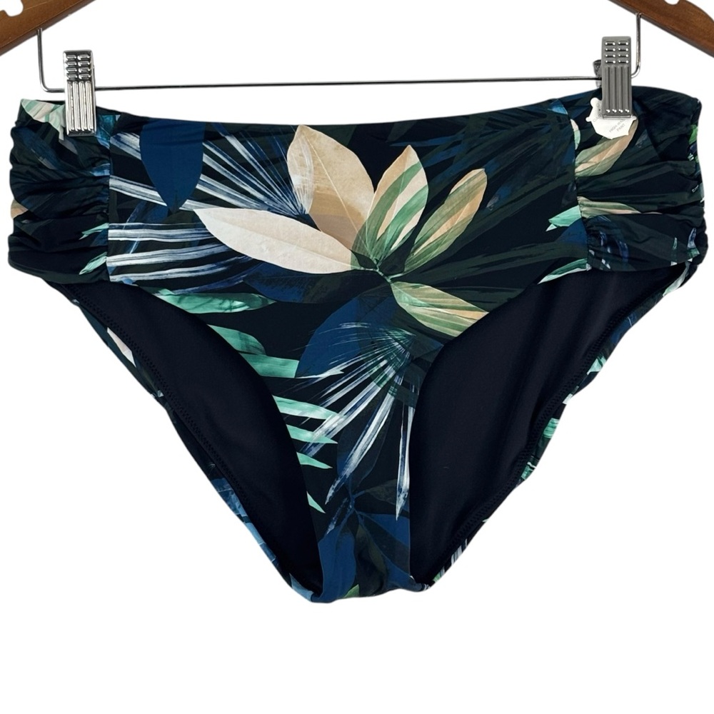 NWT Everyday Sunday Montreal Floral  Ruched Sides High Waist Bikini Bottoms 12